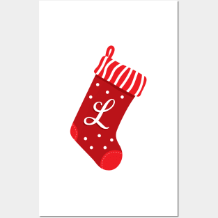 Christmas Stocking with the Letter L Posters and Art